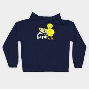 29 Forever Birthday Chick White Text Kids Hoodie